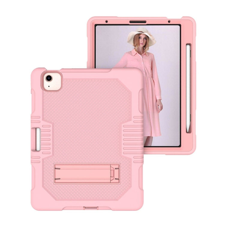 Contrast Color Robot Shockproof Silicon + PC Protective Case with Holder & Pen Slot For iPad Air 2022 / 2020 10.9