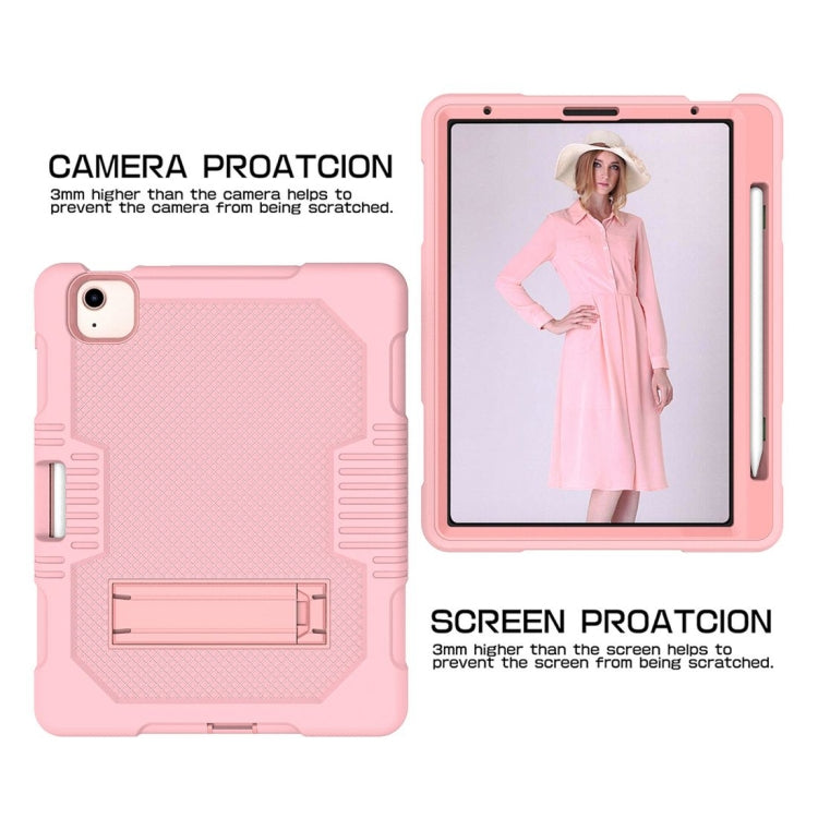 Contrast Color Robot Shockproof Silicon + PC Protective Case with Holder & Pen Slot For iPad Air 2022 / 2020 10.9