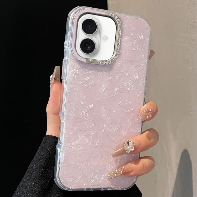 For iPhone 16 Plus Gilded Colorful Shell Patterned TPU+IMD Phone Case
