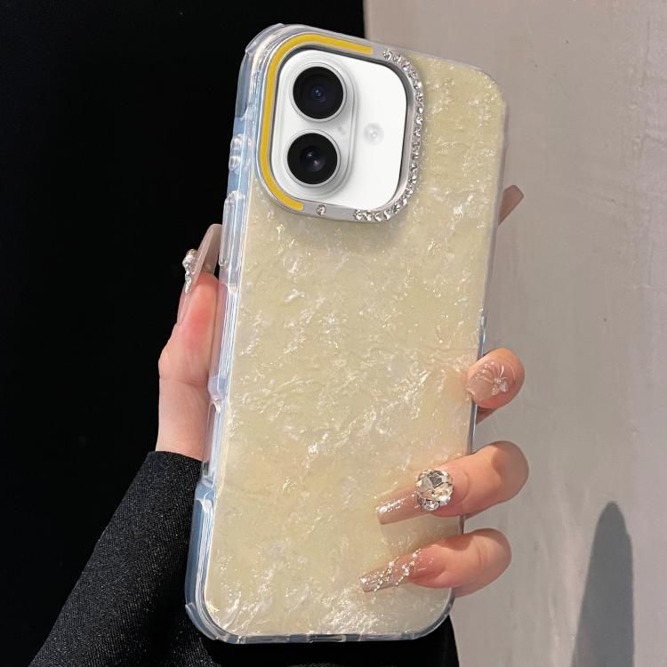 For iPhone 16 Plus Gilded Colorful Shell Patterned TPU+IMD Phone Case
