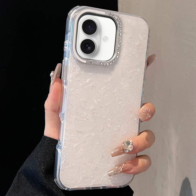 For iPhone 16 Gilded Colorful Shell Patterned TPU+IMD Phone Case