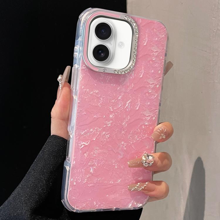 For iPhone 16 Gilded Colorful Shell Patterned TPU+IMD Phone Case