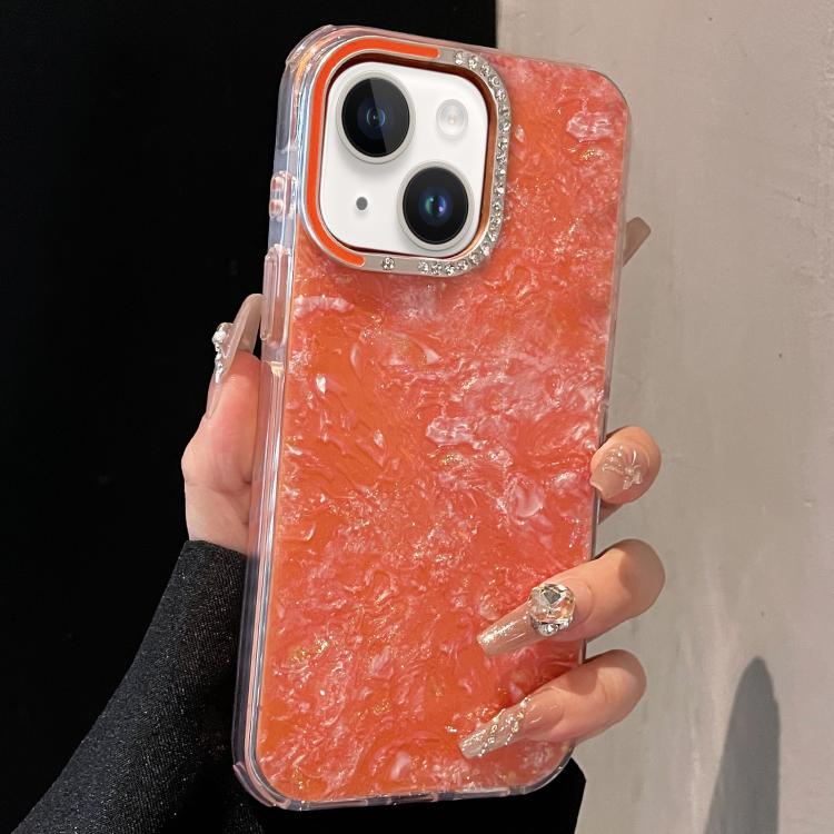 For iPhone 14 / 13 Gilded Colorful Shell Patterned TPU+IMD Phone Case
