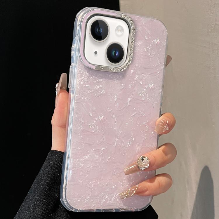 For iPhone 15 Gilded Colorful Shell Patterned TPU+IMD Phone Case