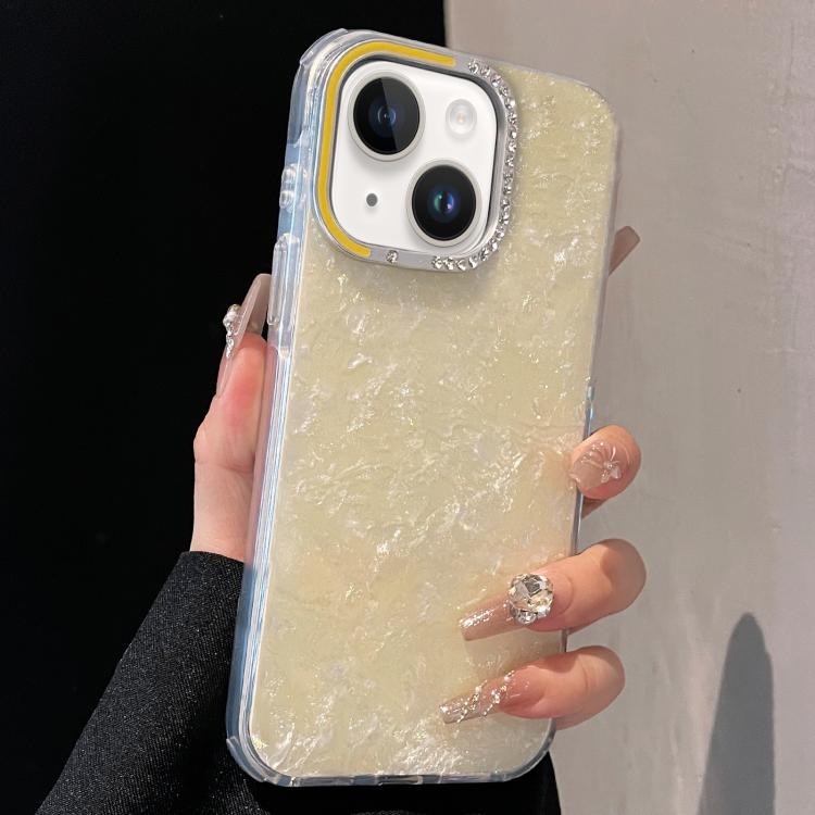 For iPhone 15 Gilded Colorful Shell Patterned TPU+IMD Phone Case