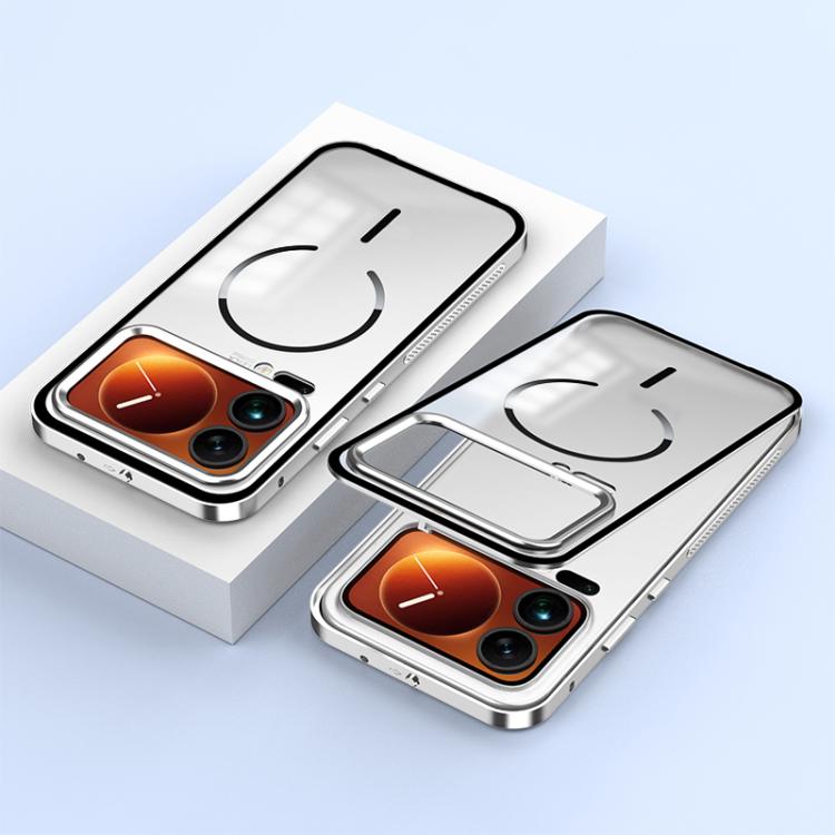For Xiaomi 17 Pro Single-sided Snap Buckle Metal Frame Frosted MagSafe Phone Case