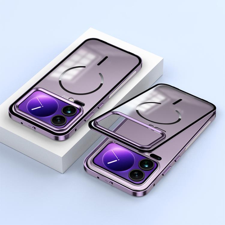 For Xiaomi 17 Pro Max Single-sided Snap Buckle Metal Frame Frosted MagSafe Phone Case
