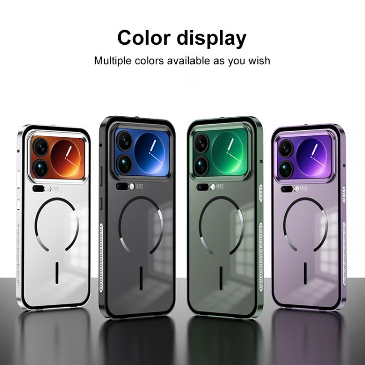 For Xiaomi 17 Pro Max Single-sided Snap Buckle Metal Frame Frosted MagSafe Phone Case