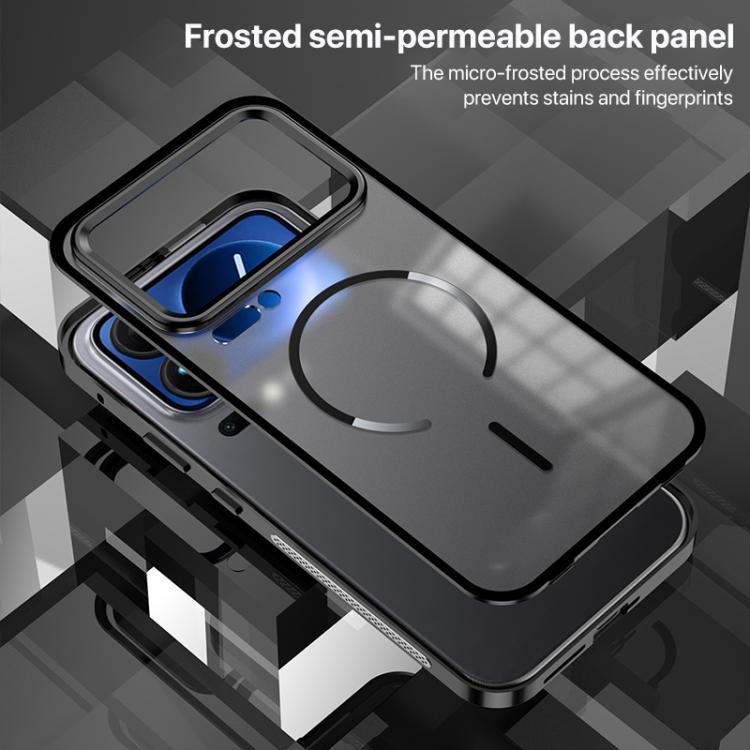 For Xiaomi 17 Pro Single-sided Snap Buckle Metal Frame Frosted MagSafe Phone Case