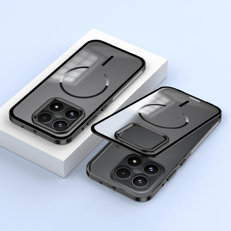 For Xiaomi 17 Single-sided Snap Buckle Metal Frame Frosted MagSafe Phone Case