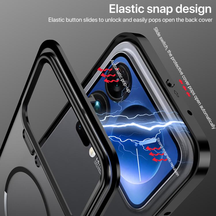 For Xiaomi 17 Single-sided Snap Buckle Metal Frame Frosted MagSafe Phone Case