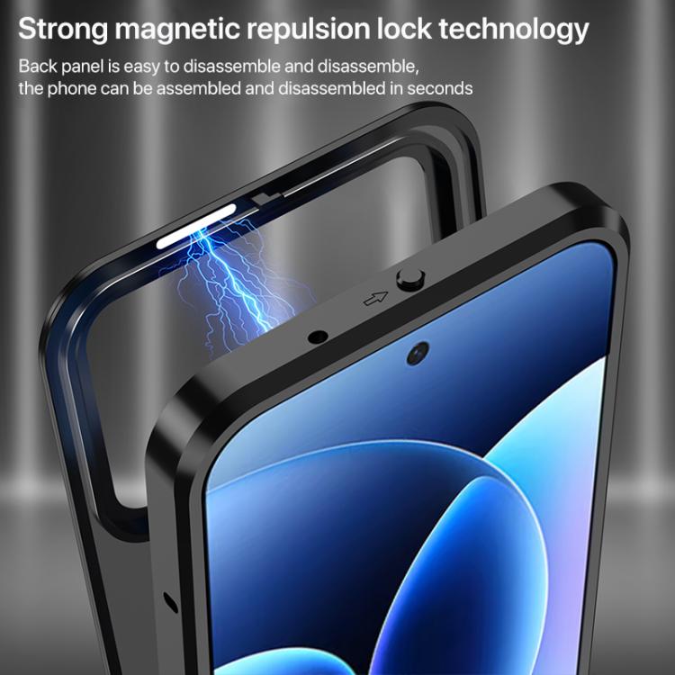 For Xiaomi 17 Single-sided Snap Buckle Metal Frame Frosted MagSafe Phone Case