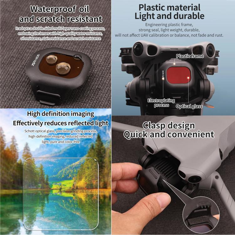For DJI Mini 5 Pro JSR CB Series Clip-on Drone Camera Lens Filter, Filter:ND32