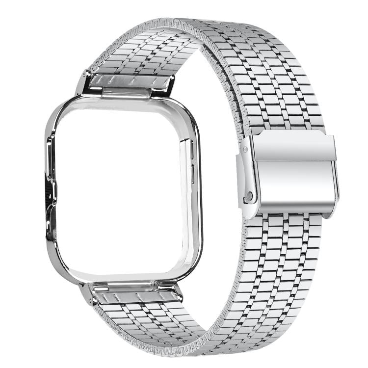 For Huawei Watch Fit4 Pro / Fit4 / Fit3 Metal Frame Integrated Seven Beads Buckle Stainless Steel Watch Band