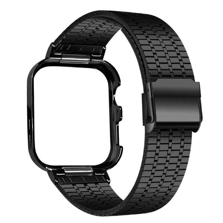 For Huawei Watch Fit4 Pro / Fit4 / Fit3 Metal Frame Integrated Seven Beads Buckle Stainless Steel Watch Band