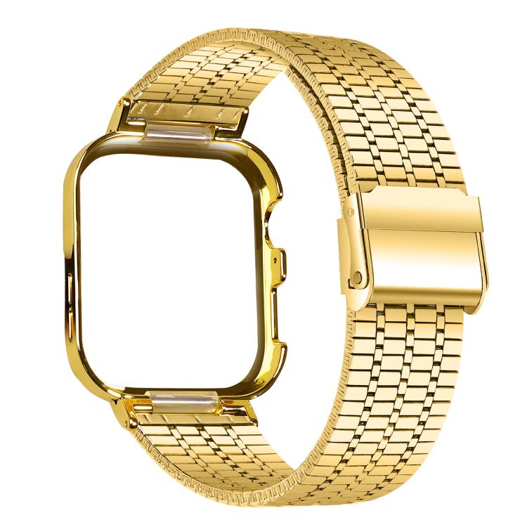 For Huawei Watch Fit4 Pro / Fit4 / Fit3 Metal Frame Integrated Seven Beads Buckle Stainless Steel Watch Band