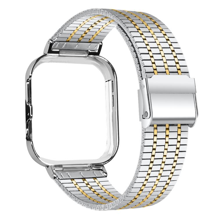 For Huawei Watch Fit4 Pro / Fit4 / Fit3 Metal Frame Integrated Seven Beads Buckle Stainless Steel Watch Band