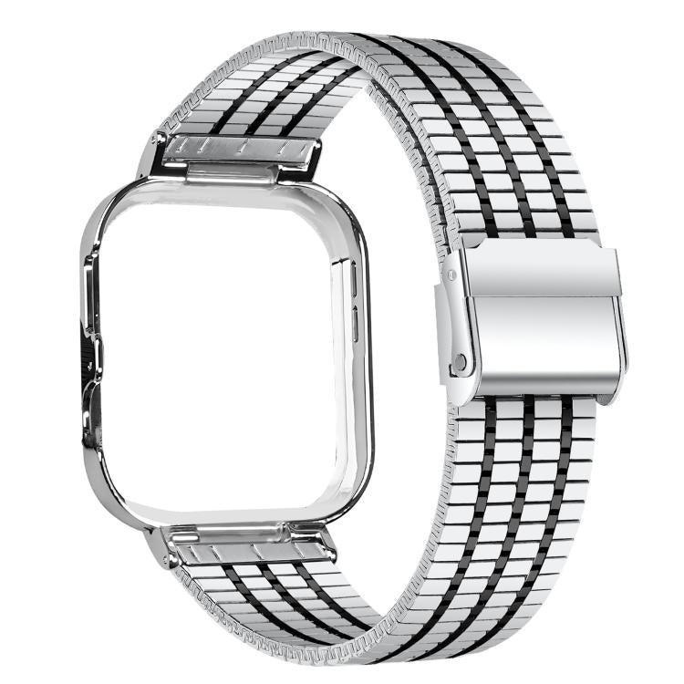 For Huawei Watch Fit4 Pro / Fit4 / Fit3 Metal Frame Integrated Seven Beads Buckle Stainless Steel Watch Band