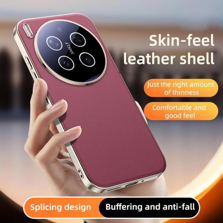 For vivo X300 Skin Feel Leather Texture Cooling Phone Case