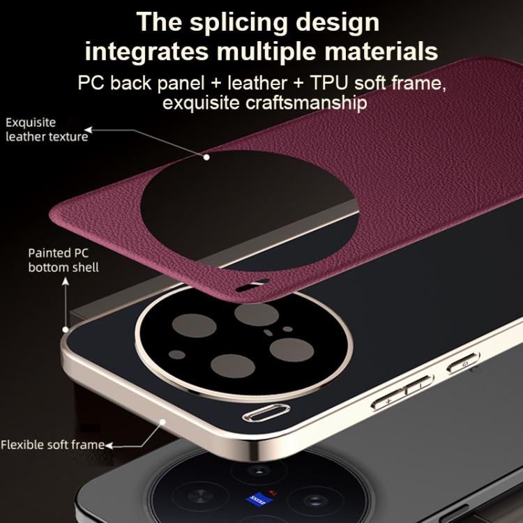 For vivo X300 Skin Feel Leather Texture Cooling Phone Case