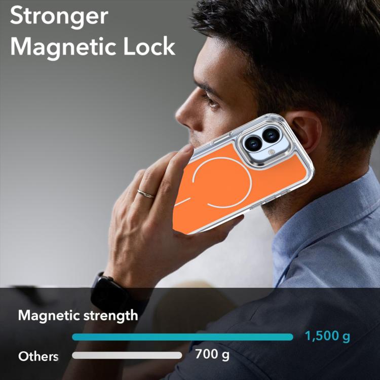 For iPhone 17 Bright Shadow Two-color MagSafe Magnetic Phone Case