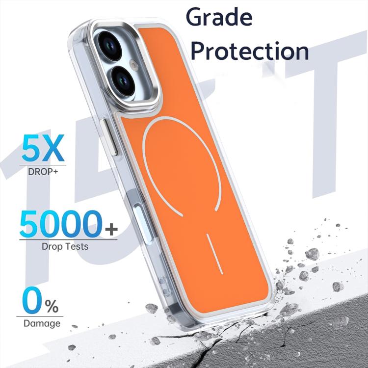 For iPhone 17 Bright Shadow Two-color MagSafe Magnetic Phone Case