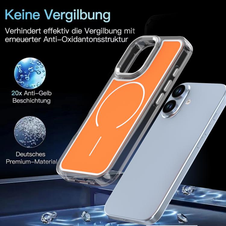 For iPhone 17 Bright Shadow Two-color MagSafe Magnetic Phone Case