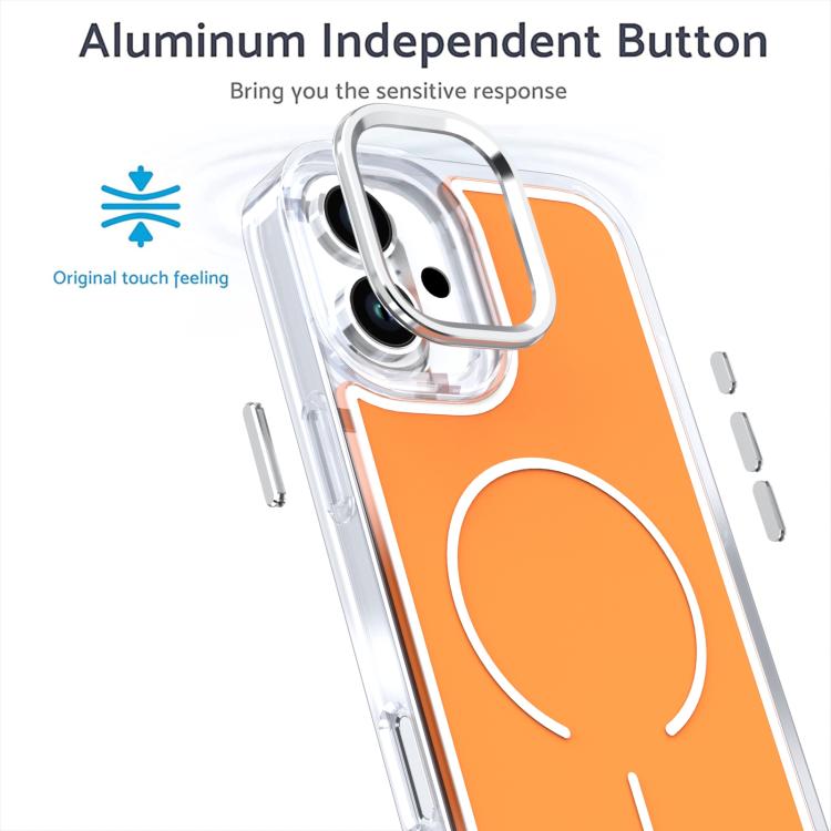 For iPhone 16 Plus Bright Shadow Two-color MagSafe Magnetic Phone Case
