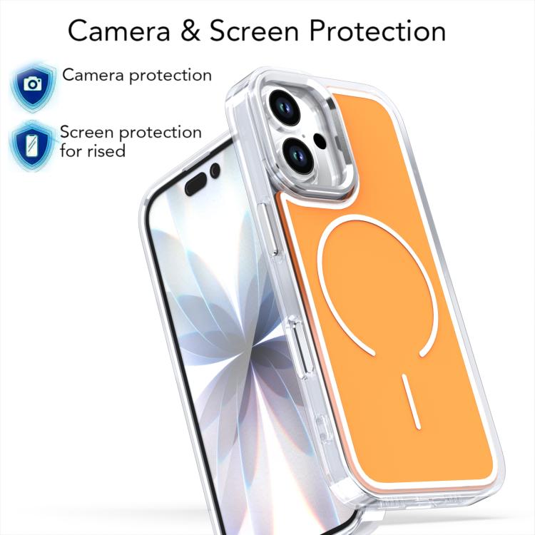 For iPhone 16 Bright Shadow Two-color MagSafe Magnetic Phone Case