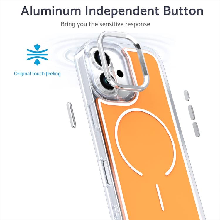 For iPhone 16 Bright Shadow Two-color MagSafe Magnetic Phone Case
