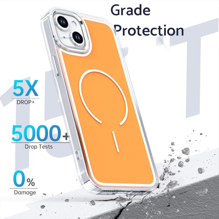 For iPhone 15 Plus Bright Shadow Two-color MagSafe Magnetic Phone Case