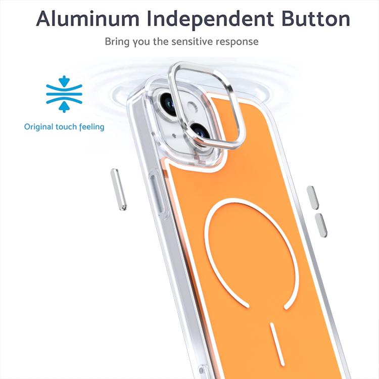 For iPhone 14 Plus Bright Shadow Two-color MagSafe Magnetic Phone Case