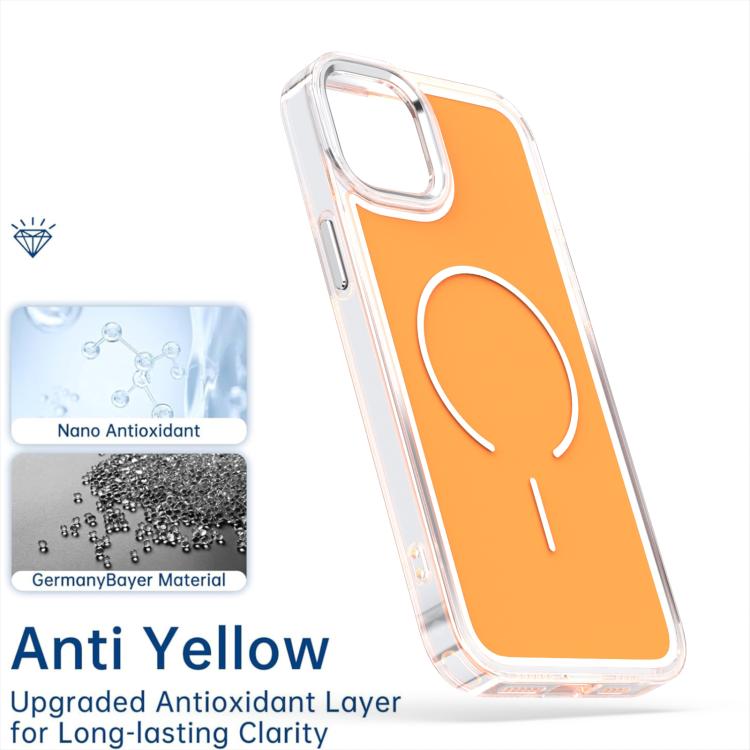 For iPhone 14 Plus Bright Shadow Two-color MagSafe Magnetic Phone Case