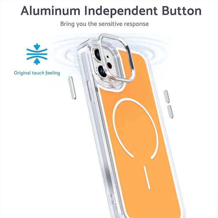 For iPhone 11 Bright Shadow Two-color MagSafe Magnetic Phone Case