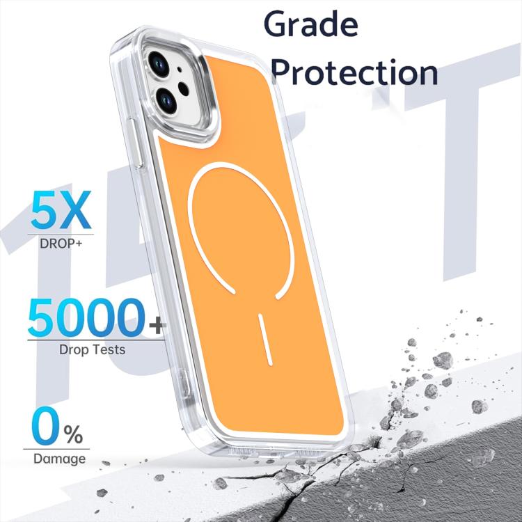 For iPhone 11 Bright Shadow Two-color MagSafe Magnetic Phone Case