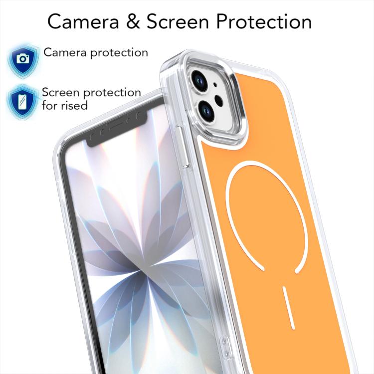 For iPhone 11 Bright Shadow Two-color MagSafe Magnetic Phone Case