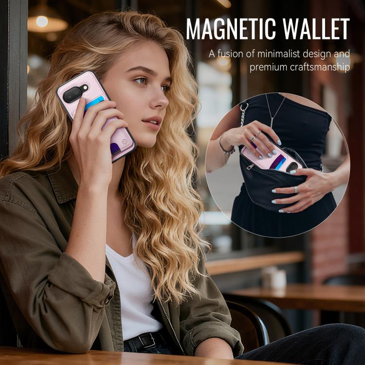 For Google Pixel 9a JEEHOOD J10 Flip Card Bag MagSafe Split RFID Leather Phone Case