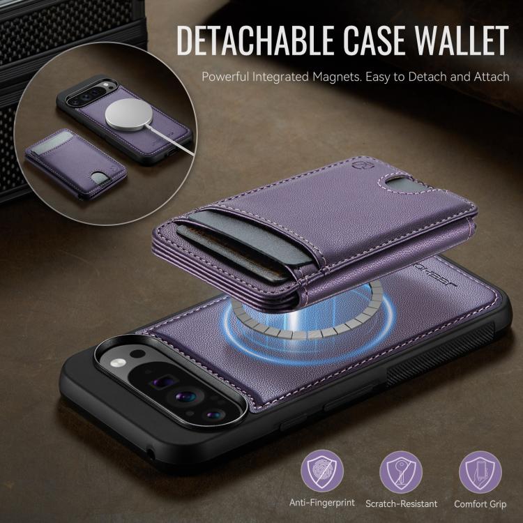 For Google Pixel 10 Pro XL JEEHOOD J10 Flip Card Bag MagSafe Split RFID Leather Phone Case