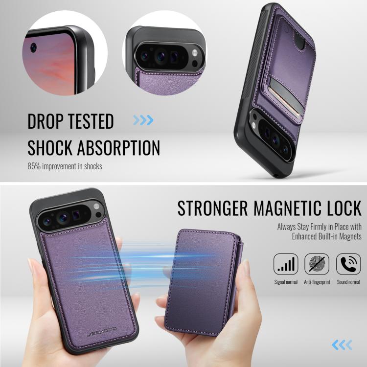 For Google Pixel 10 Pro XL JEEHOOD J10 Flip Card Bag MagSafe Split RFID Leather Phone Case