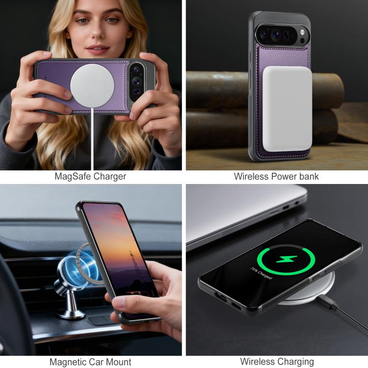 For Google Pixel 10 Pro XL JEEHOOD J10 Flip Card Bag MagSafe Split RFID Leather Phone Case