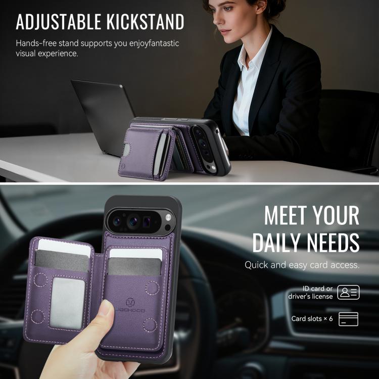 For Google Pixel 10 Pro XL JEEHOOD J10 Flip Card Bag MagSafe Split RFID Leather Phone Case