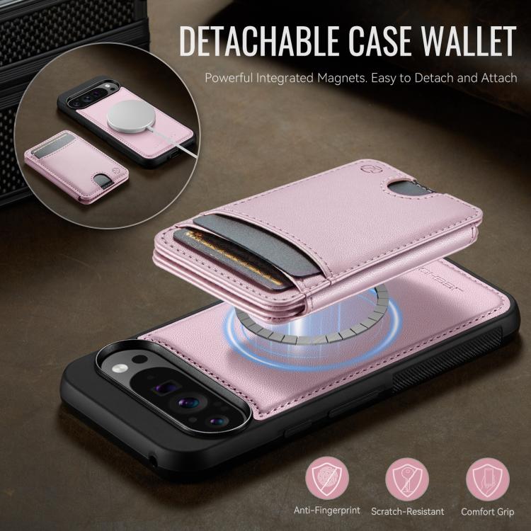 For Google Pixel 10 Pro XL JEEHOOD J10 Flip Card Bag MagSafe Split RFID Leather Phone Case