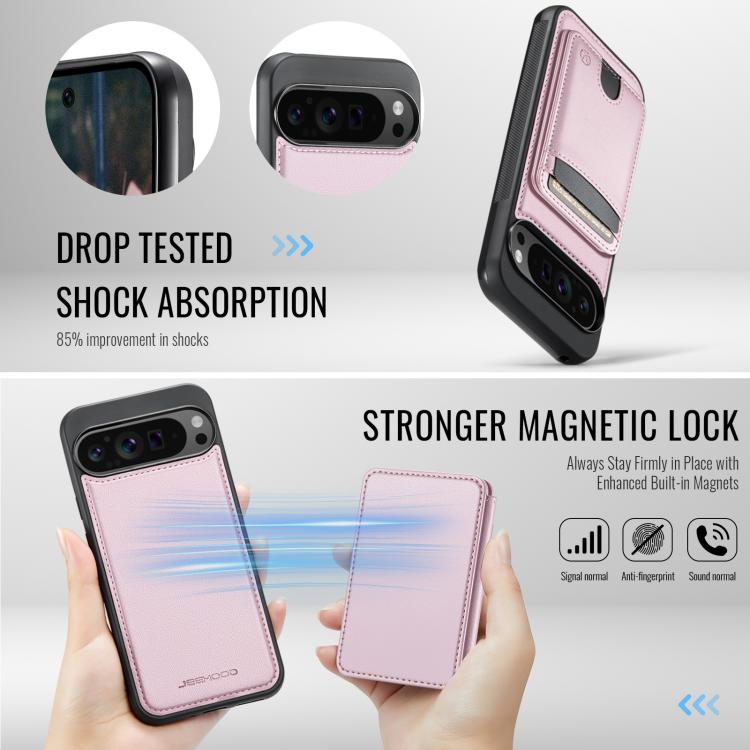For Google Pixel 10 Pro XL JEEHOOD J10 Flip Card Bag MagSafe Split RFID Leather Phone Case