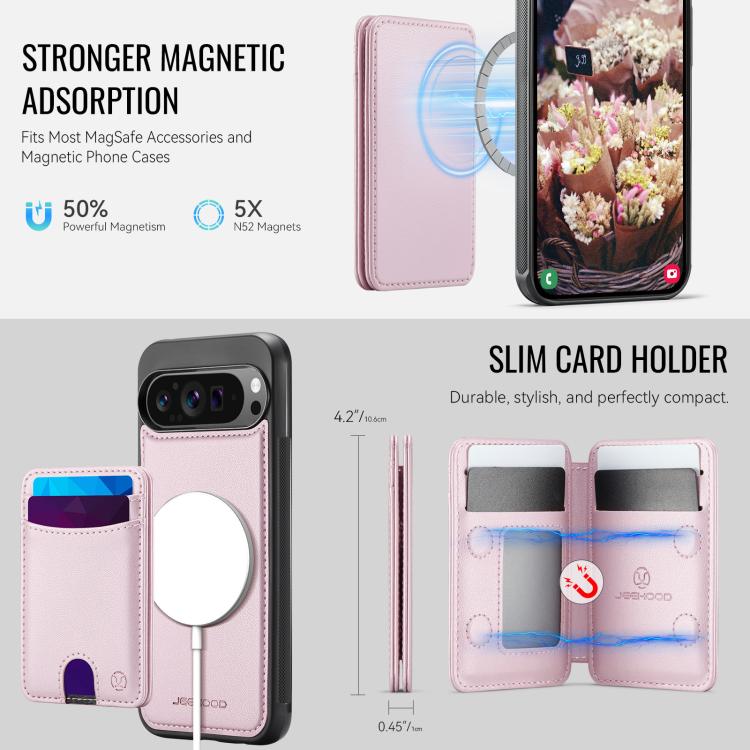 For Google Pixel 10 Pro XL JEEHOOD J10 Flip Card Bag MagSafe Split RFID Leather Phone Case