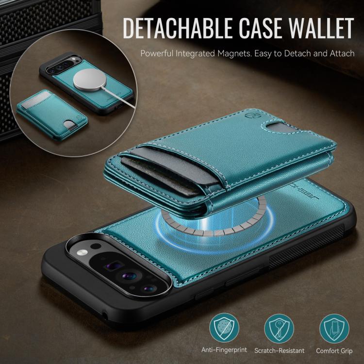 For Google Pixel 10 Pro XL JEEHOOD J10 Flip Card Bag MagSafe Split RFID Leather Phone Case