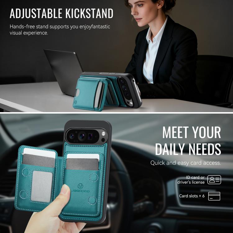 For Google Pixel 10 Pro XL JEEHOOD J10 Flip Card Bag MagSafe Split RFID Leather Phone Case