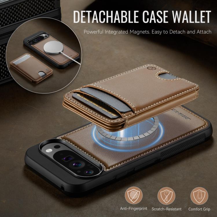 For Google Pixel 10 Pro XL JEEHOOD J10 Flip Card Bag MagSafe Split RFID Leather Phone Case