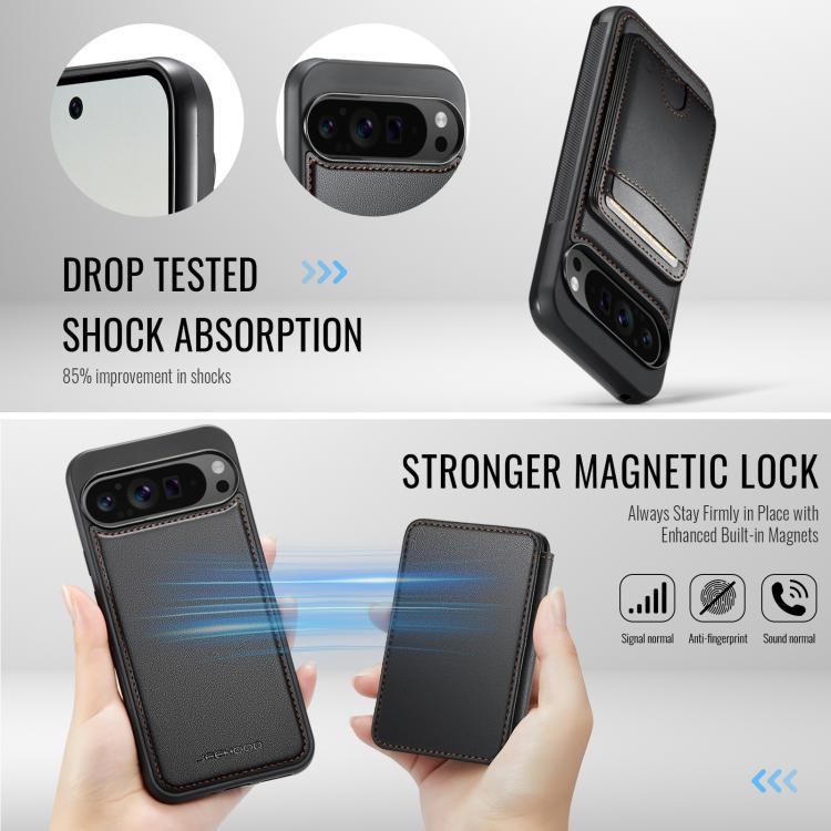 For Google Pixel 10 Pro XL JEEHOOD J10 Flip Card Bag MagSafe Split RFID Leather Phone Case