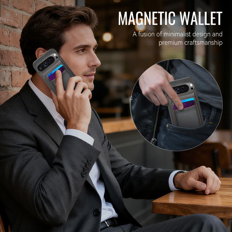 For Google Pixel 10 Pro XL JEEHOOD J10 Flip Card Bag MagSafe Split RFID Leather Phone Case