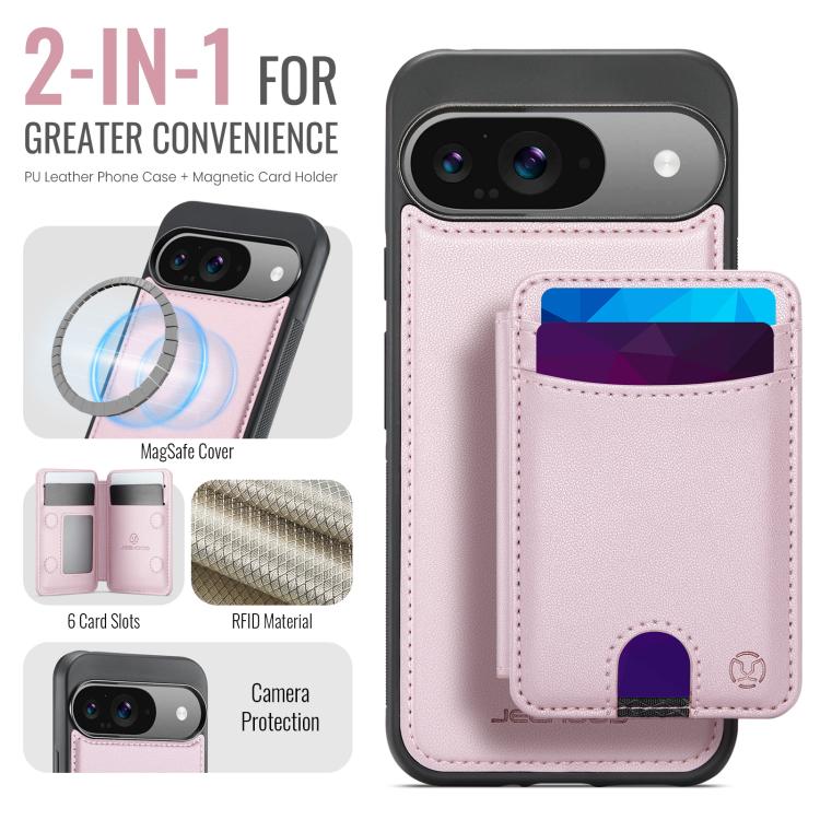 For Google Pixel 10 / 10 Pro JEEHOOD J10 Flip Card Bag MagSafe Split RFID Leather Phone Case
